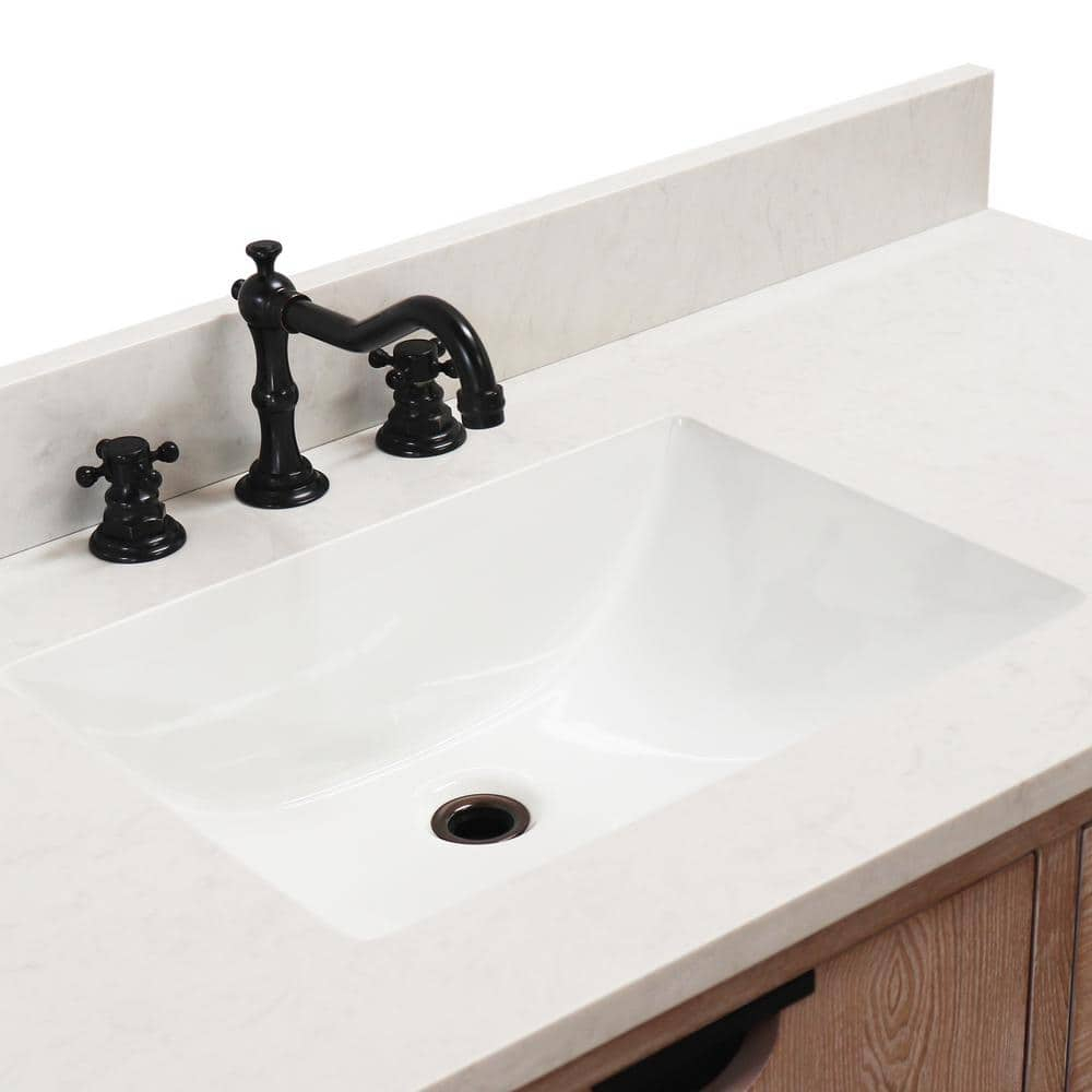 Bellaterra Home 4922-MT1-AQ 49 in. Single Sink Vanity in Dark Cherry with Engine