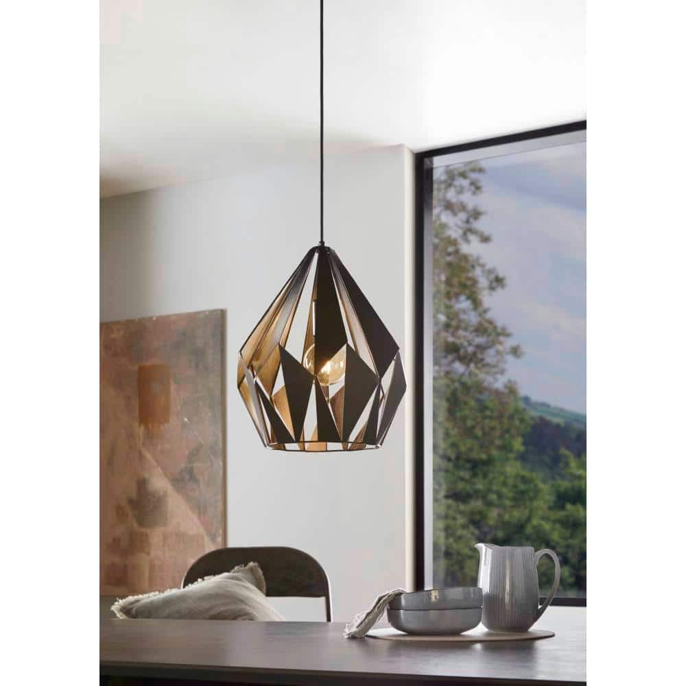 Carlton 20'' Matte Black and Silver Modern Pendant Light