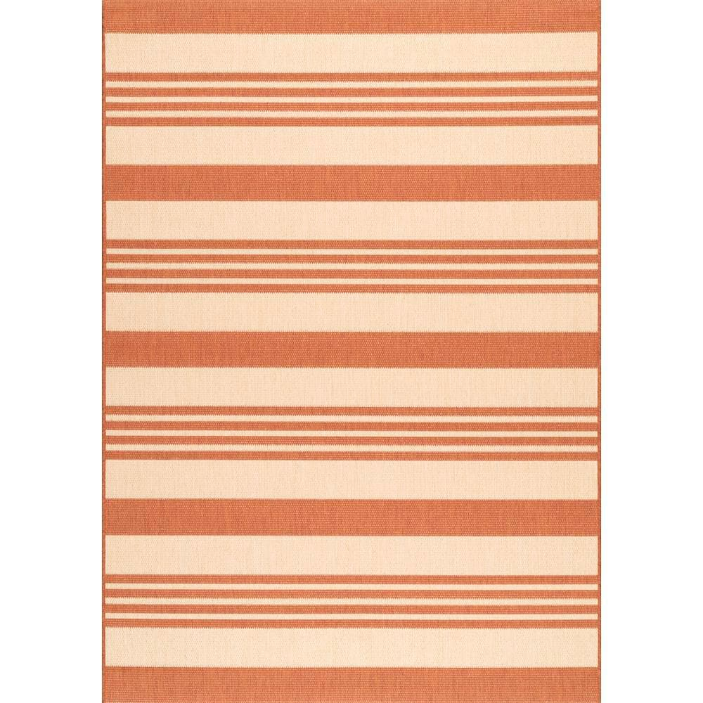 nuLOOM Heidi Multi Striped Indoor/Outdoor Area Rug, 6' 3" x 9' 2", Terracotta