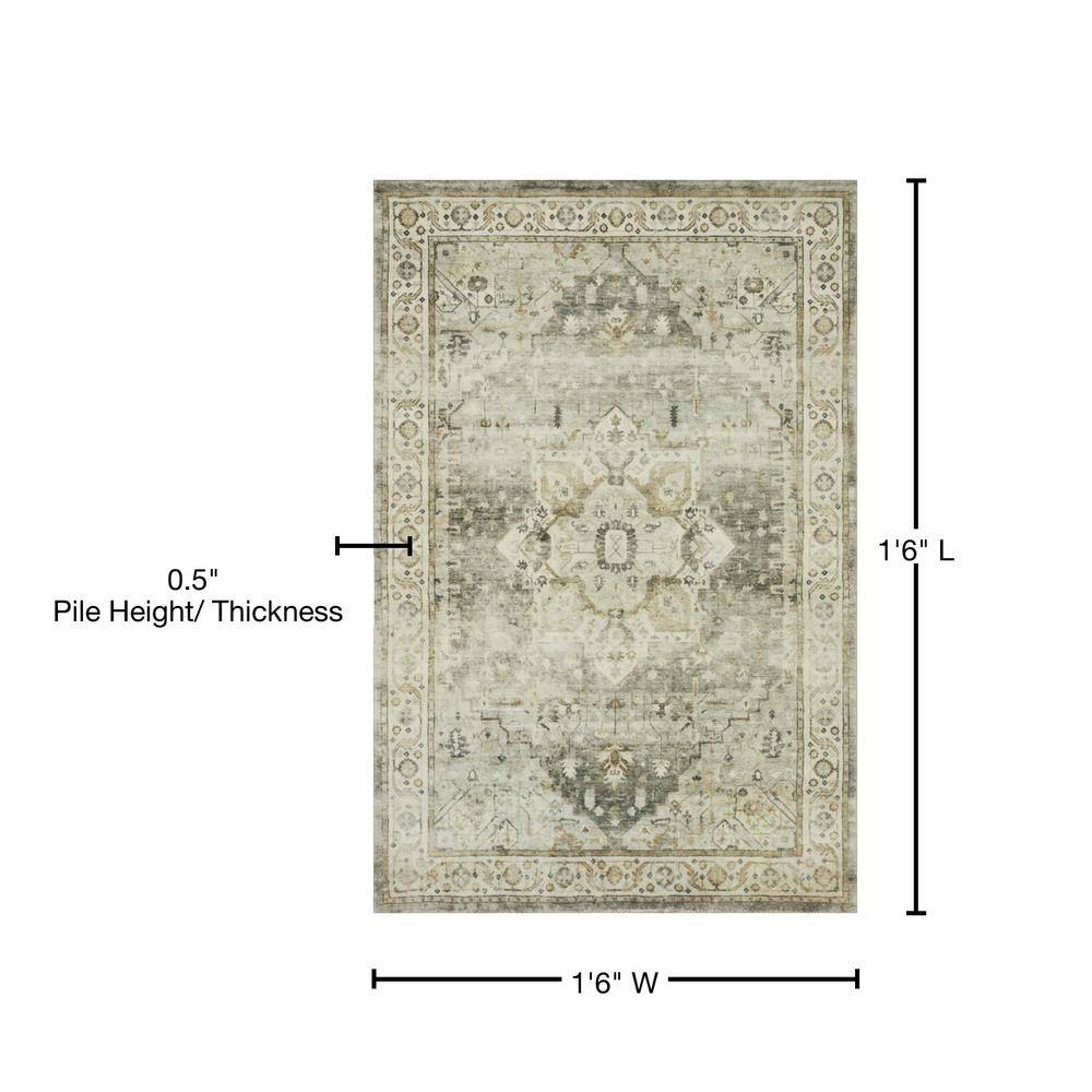 Loloi II Rosette ROS-09 Oriental Sage / Beige Area Rug 18" x 18" Sample