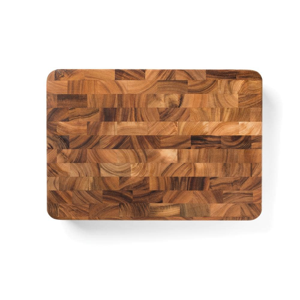 Ironwood Gourmet Union Stock Yard End Grain Butcher Block, Acacia Wood, 14" x 20" x 3"