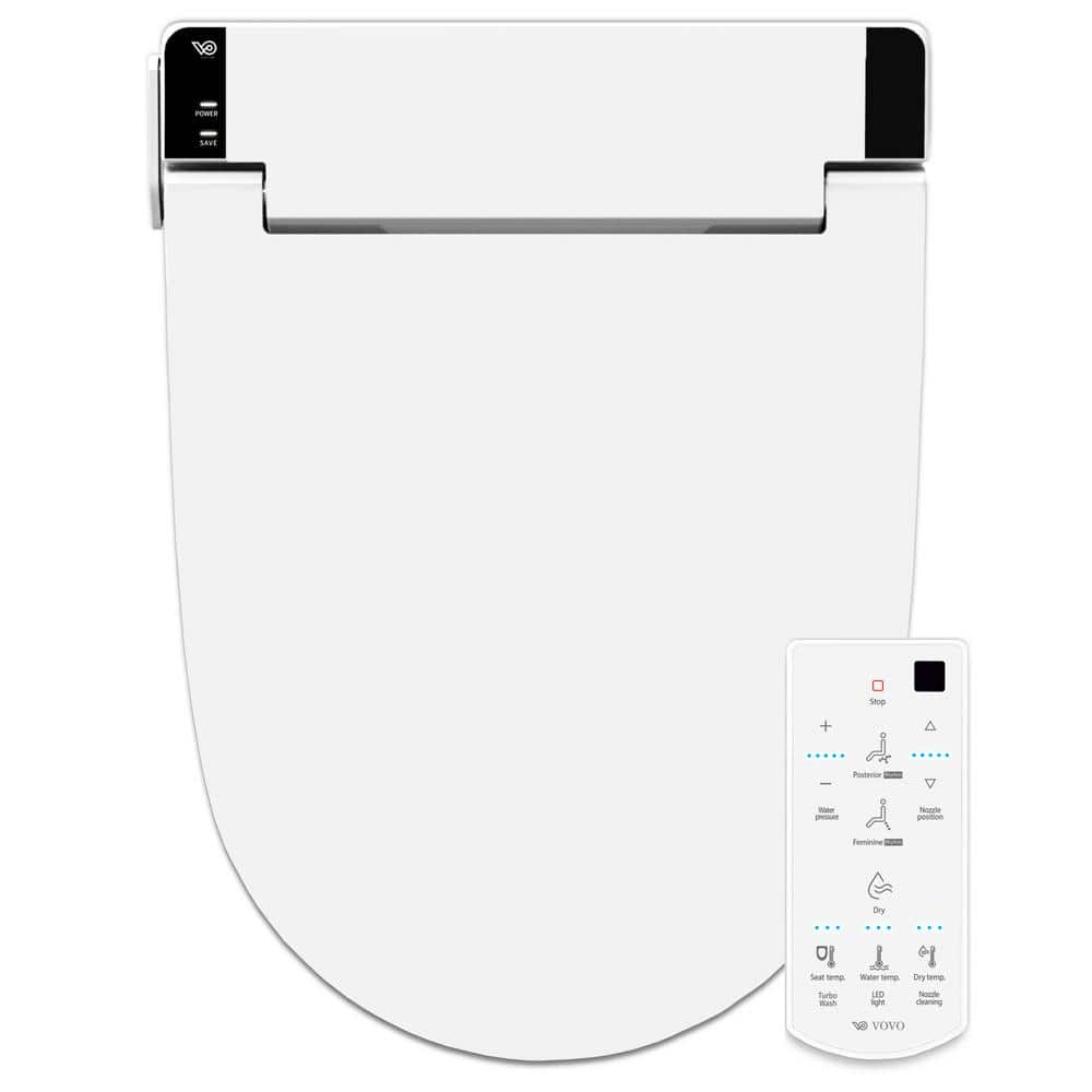 VOVO STYLEMENT VB 6000SE Electronic Smart Bidet Toilet Seat Heated Seat Warm Dry and Water LED Nightlight One piece Toilet Bidet Seat Elongated White