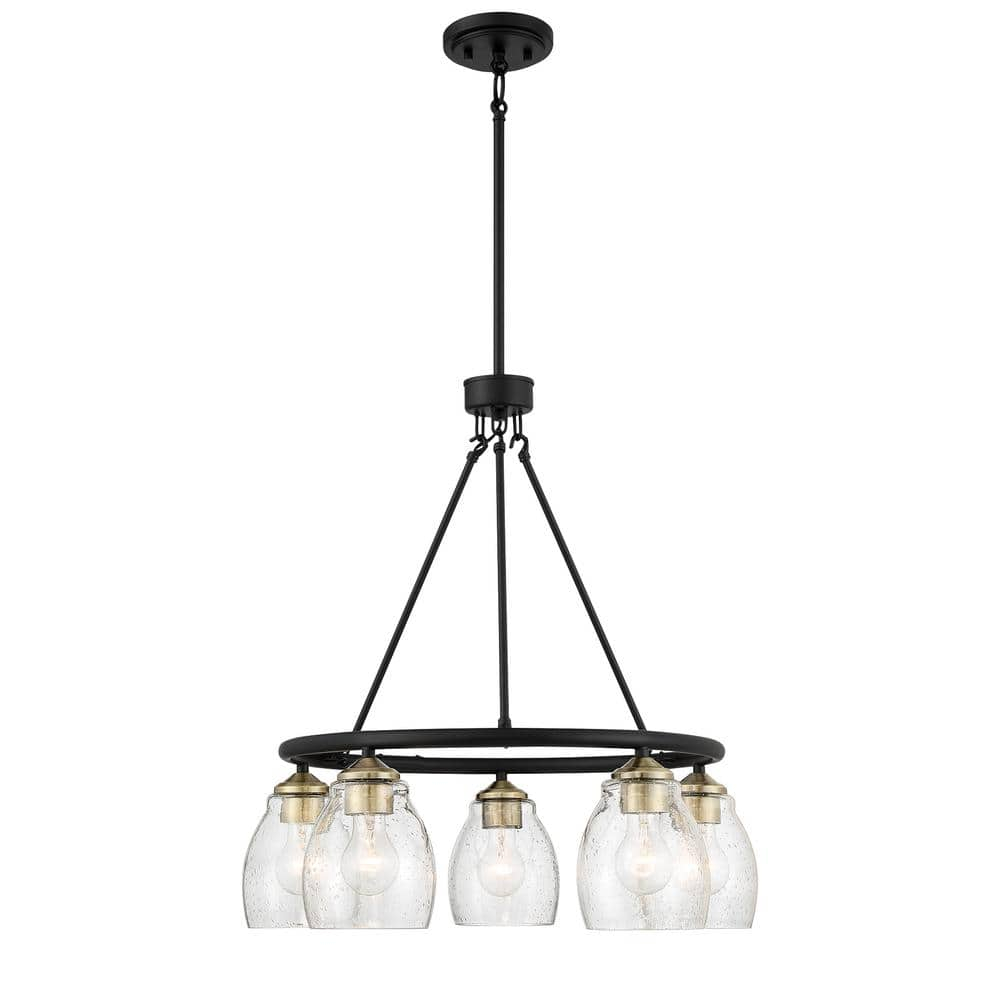 5 Light Chandelier In 24-Coal/Stained Brass Finish    -Traditional Installation Minka Lavery 2435-878