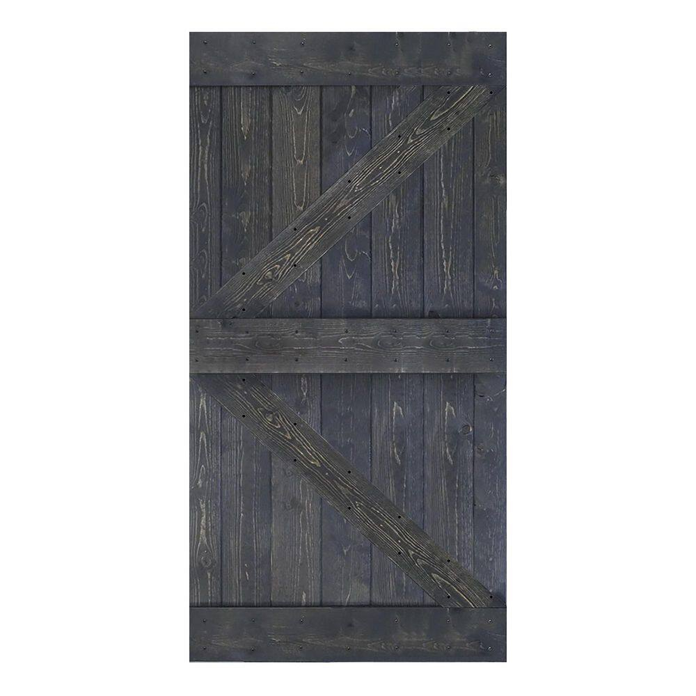 IsLife K Style Solid Wood Sliding Barn Door Without Hardware Kit (Door Slab Only) - Assembly Needed