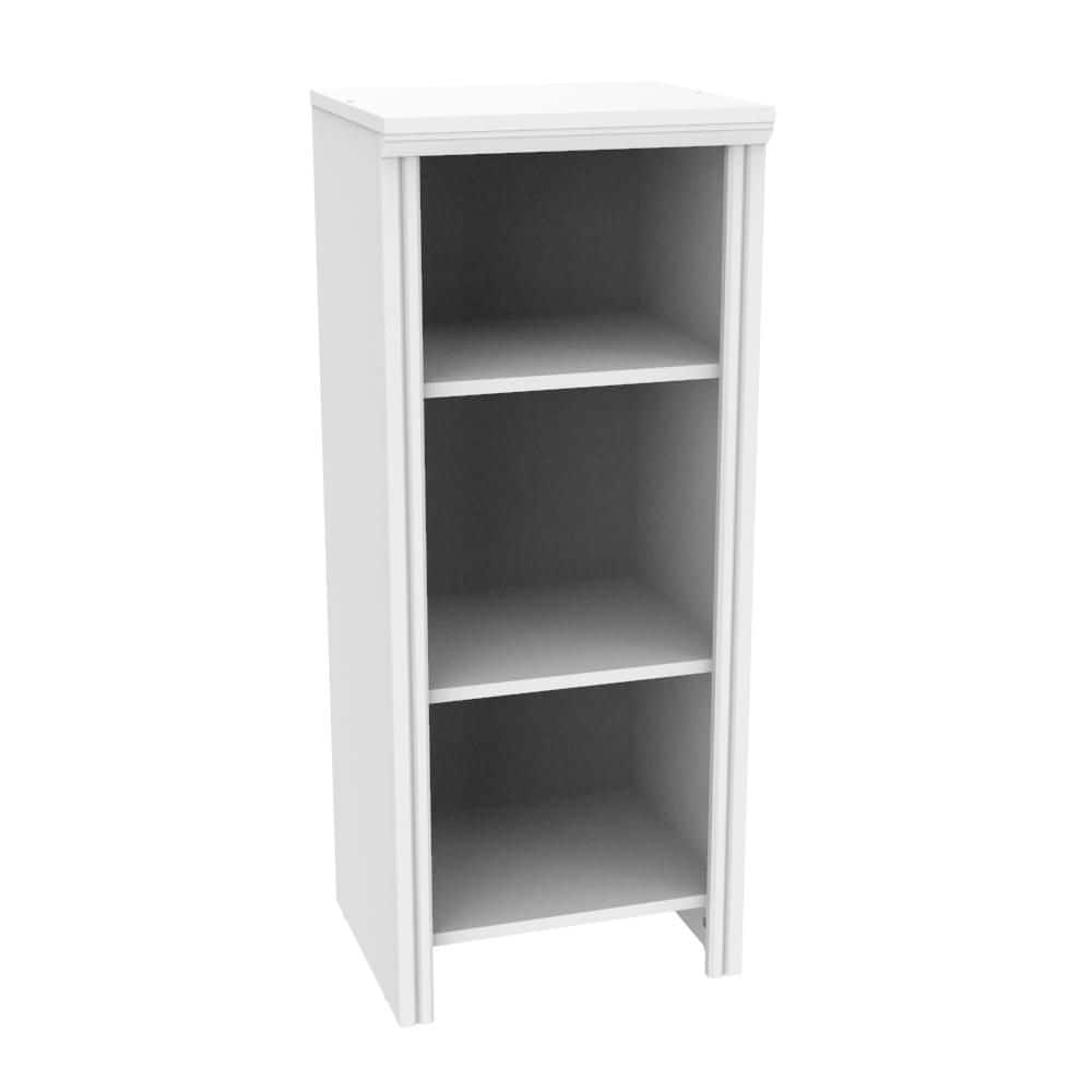 White Laminate Freestanding Walk-In Closet Tower Unit with Shelves