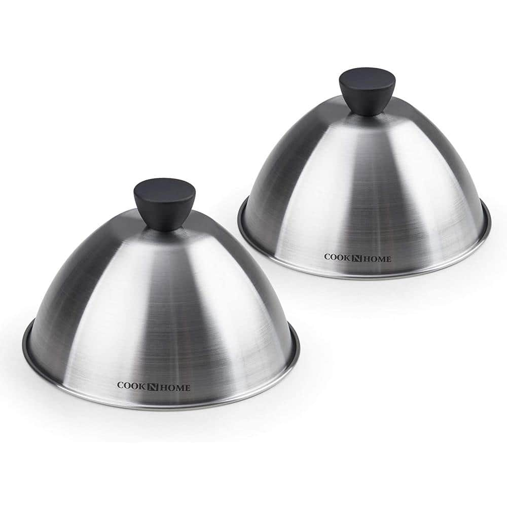 Cook N Home Cook N Home 6 in. 2 Pieces Stainless Steel Lid (Set of 2)
