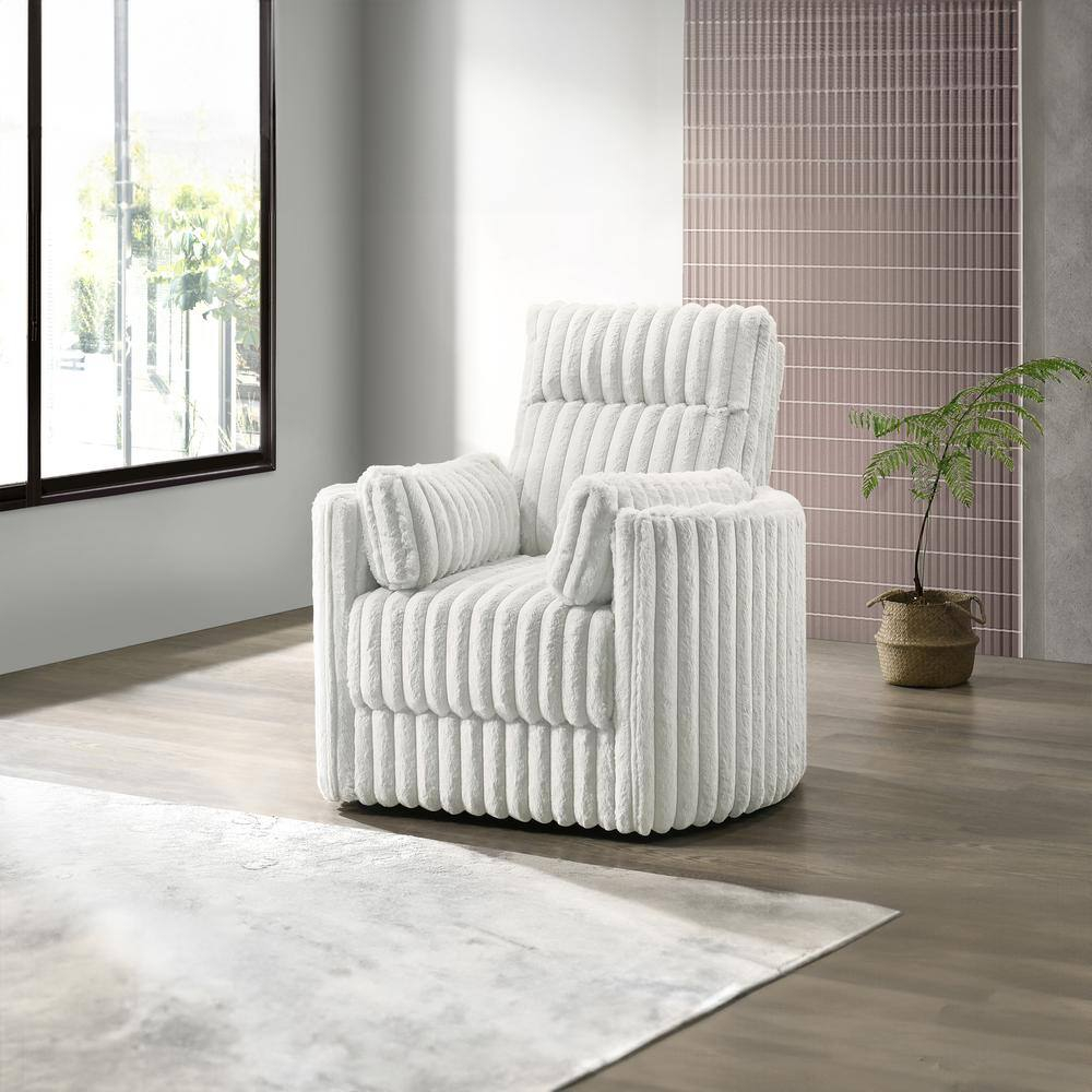 New Classic Furniture Embrace Fabric Swivel Accent Chair, White