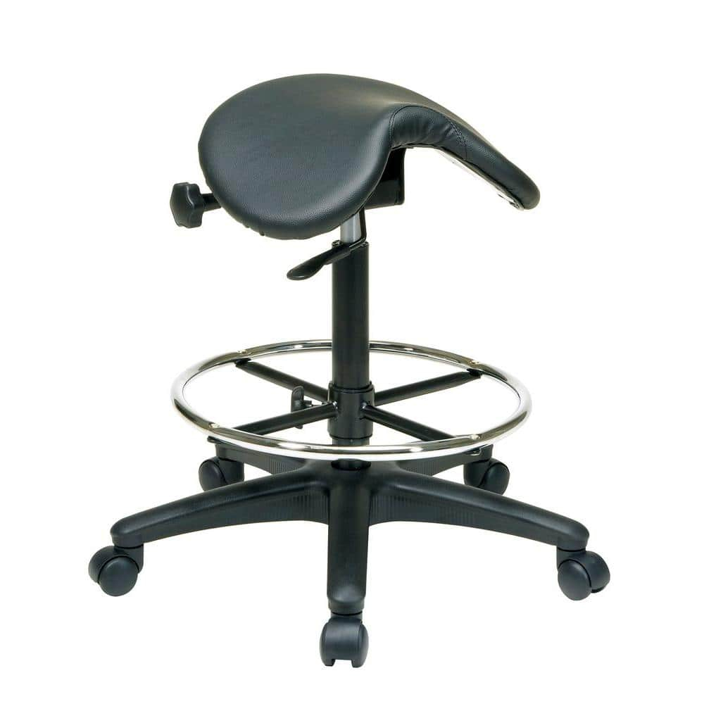 Office Star Products Backless Stool with Saddle Seat