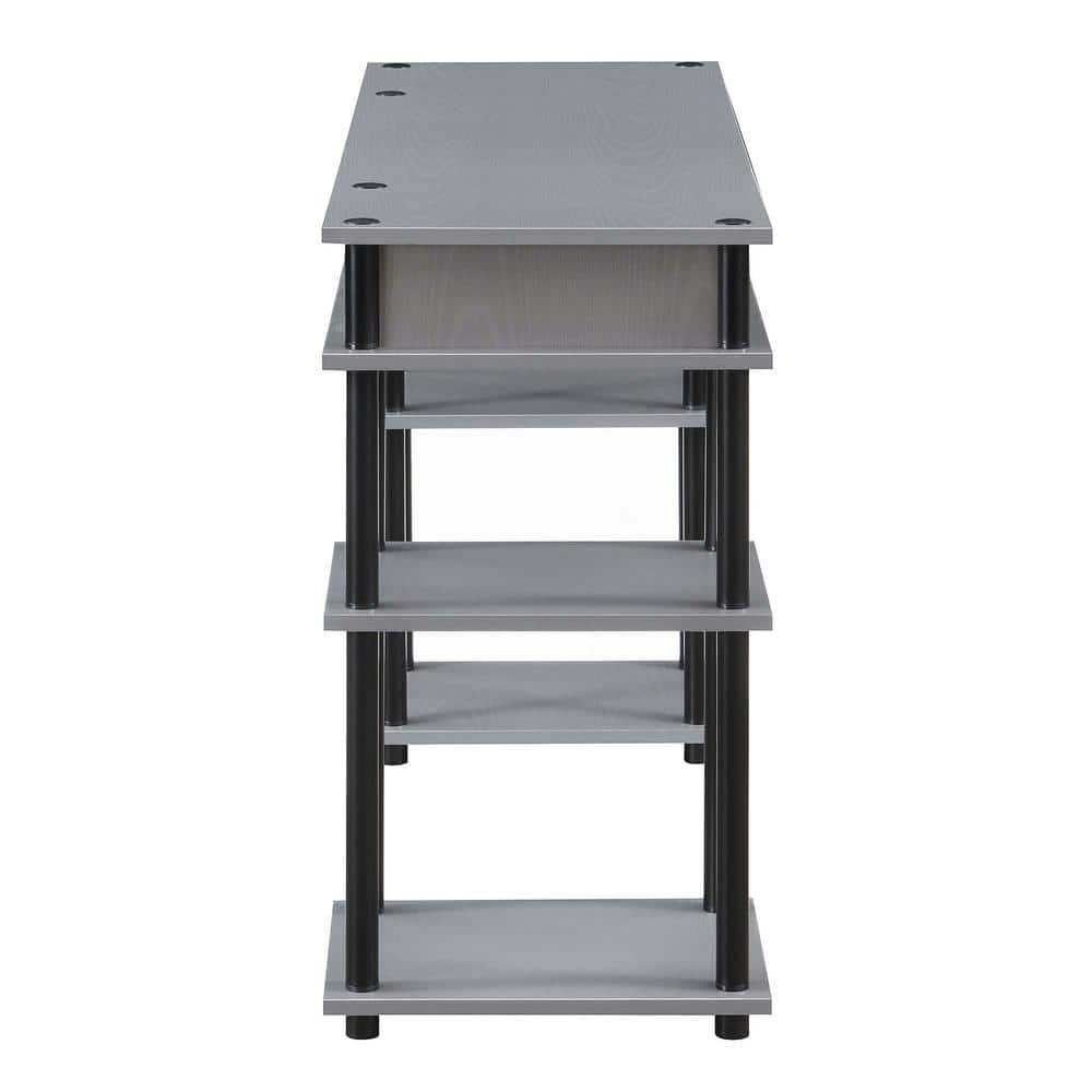 Designs2Go No-tools Student Desk in Gray Wood Finish and Black Steel Poles