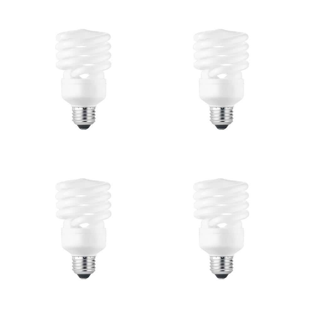 100-Watt Equivalent A21 Spiral Non-Dimmable E26 Base EcoSmart Compact Fluorescent CFL Light Bulb, Soft White 2700K (4-Pack) ESL23T2/4/ESM