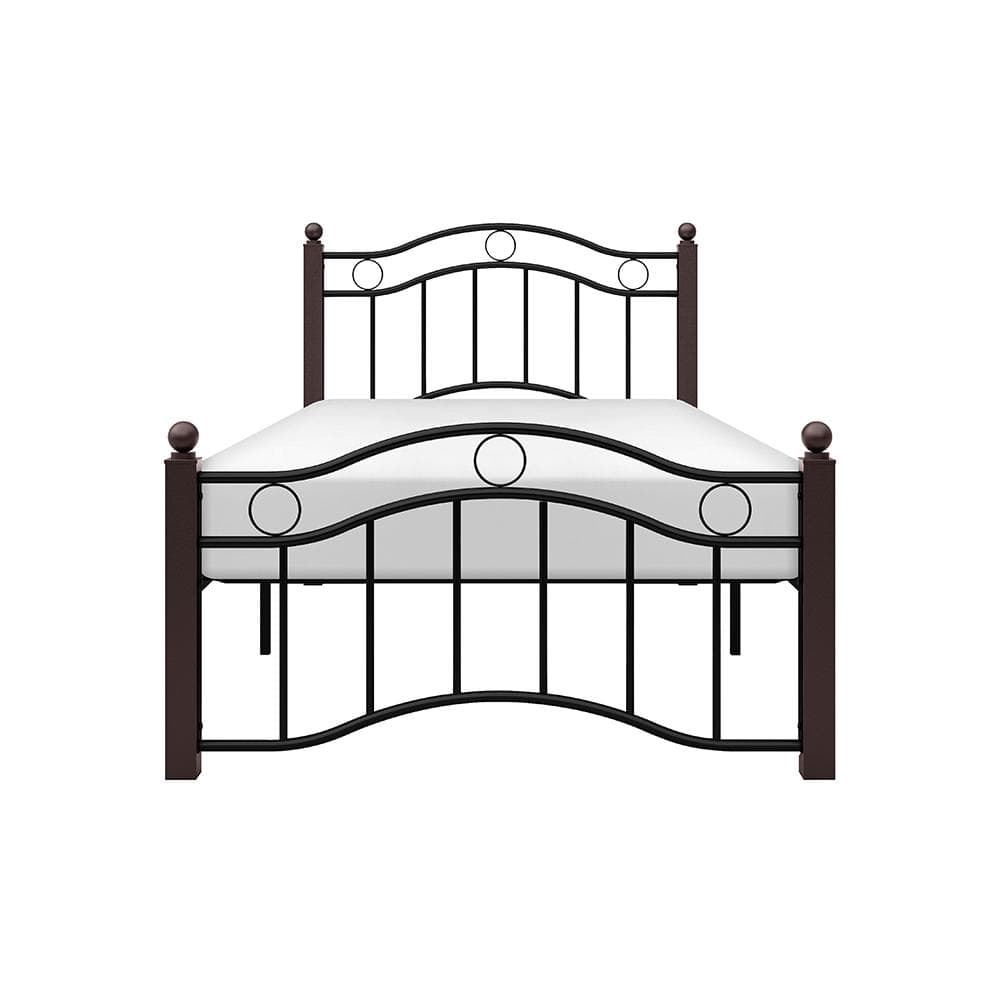 Homelegance Averny Twin Size Home Metal Platform Bed Frame with Headboard, Black