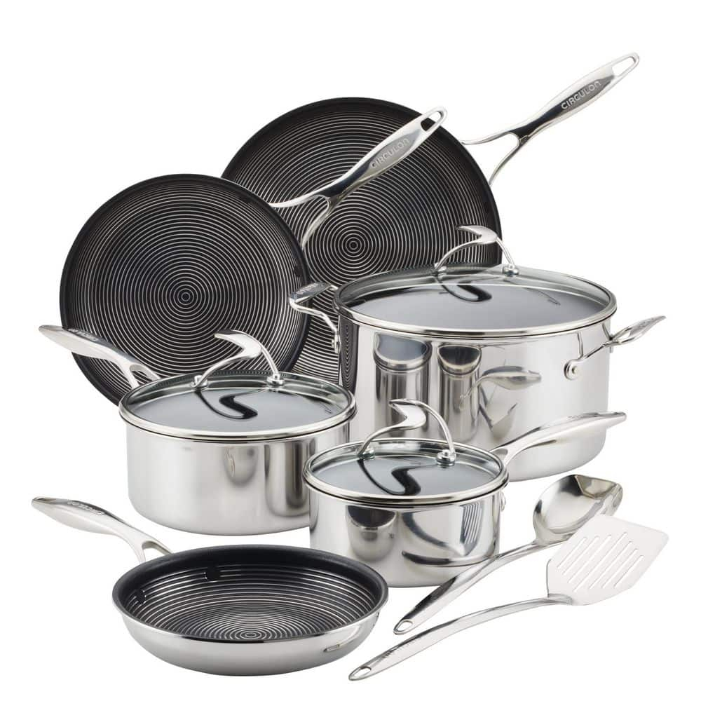 Circulon 11-Piece Stainless Steel Nonstick Cookware Set SteelShield Clad in Silver