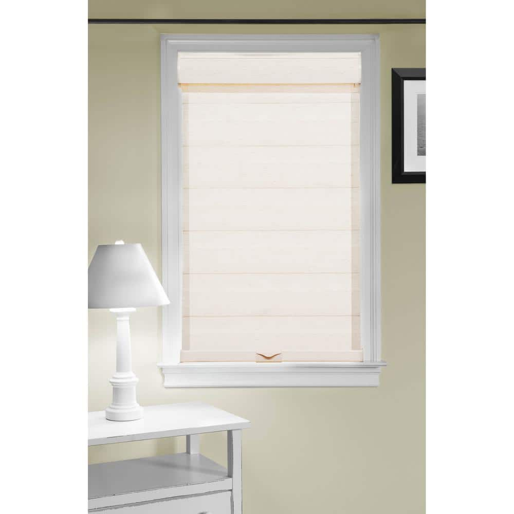 Cordless Celestial Sheer Double-Layered Window Roller Shade - 34 Inch Width x 72 Inch Length (Linen) - Light Filtering Vinyl Window Privacy Blinds for Bedroom & Dining Room by Achim Home Décor