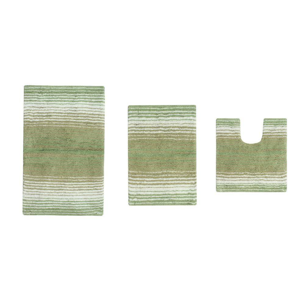 100% Cotton Gradiation Collection Machine Washable 3-Pcs Set with Contour, Sage