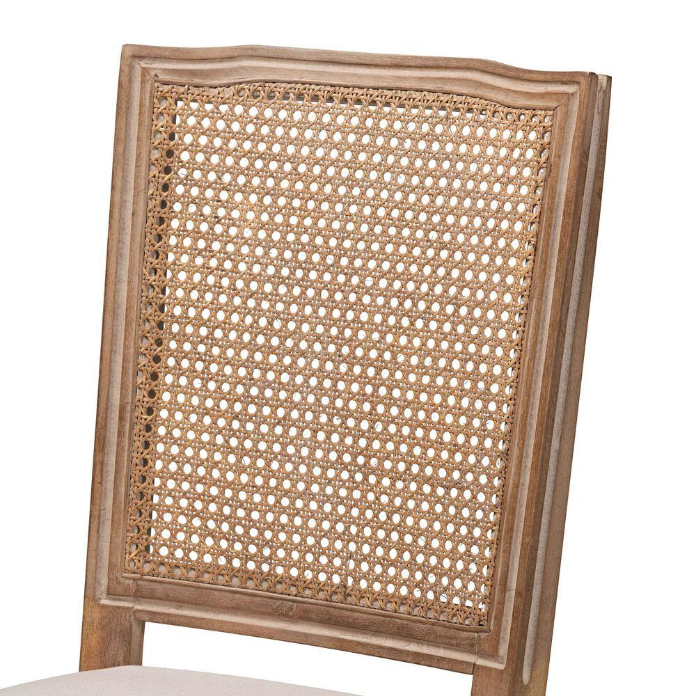 Antique Brown & Beige Rattan Cane High-Back Arm Chair