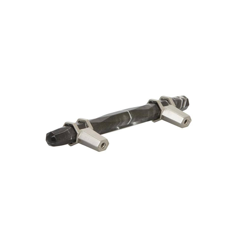 Amerock | Cabinet Pull | Marble Black/Satin Nickel | 3-3/4 inch (96 mm) Center-to-Center | Carrione | 1 Pack | Drawer Pull | Drawer Handle | Cabinet Hardware