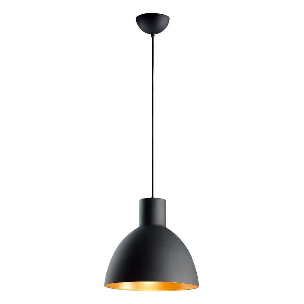 Maxim 11024BKGLD 13.75 in. Cora 1-Light Pendant Ceiling Light, Black & Gold