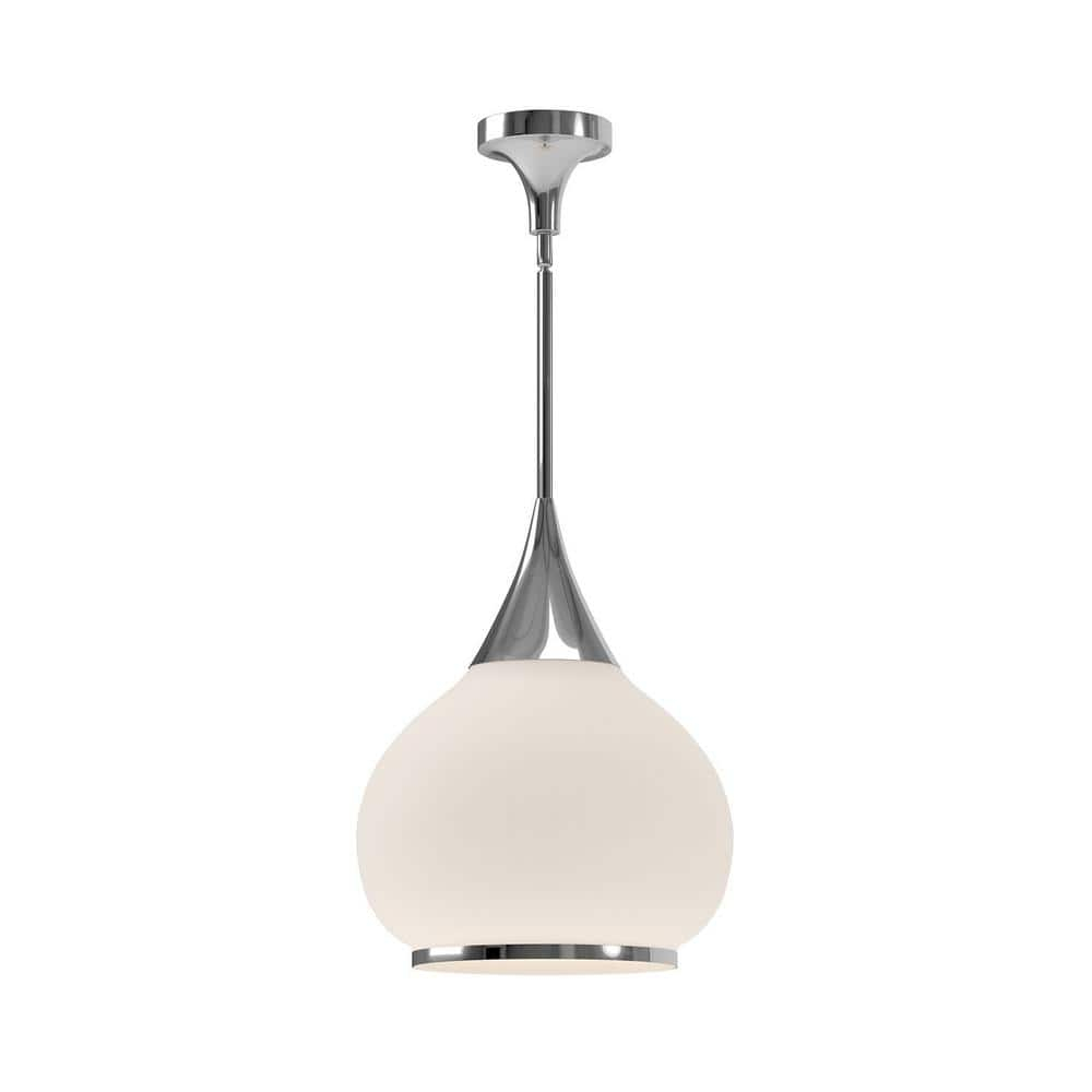 PD524214CHOP-Alora Lighting-Hazel - 1 Light Pendant-17.75 Inches Tall and 14.13 Inches Wide-Chrome Finish-Matte Opal Glass Color
