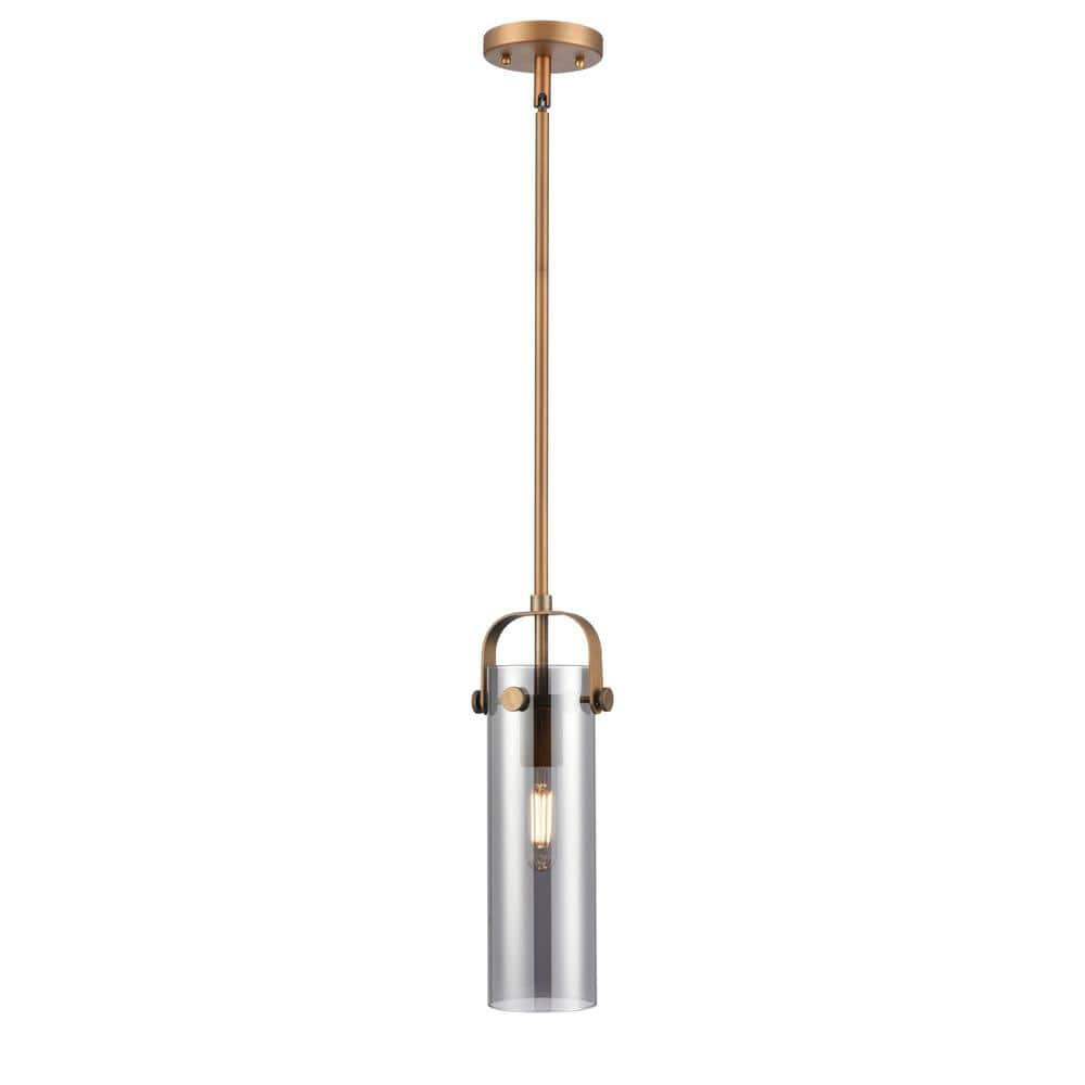 Innovations Lighting Pilaster II Cylinder 1 - Light Pendant in  Brushed Brass