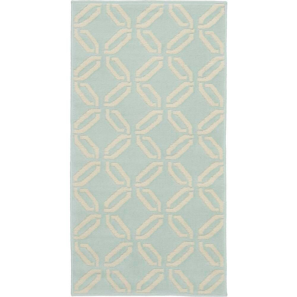 Nourison Jubilant 2 x 4 (ft) Loomed Polypropylene Green Rectangular Indoor Abstract Area rug
