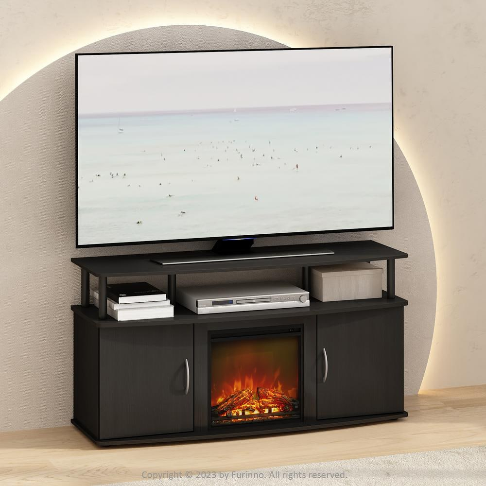 Furinno Electric Fireplace TV Stand, Entertainment Center for TV up to 55 Inch