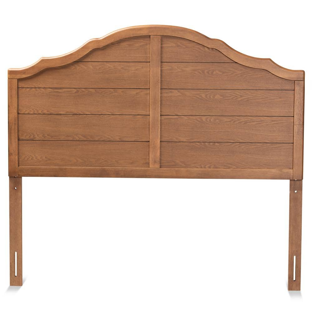 Clive Vintage Traditional Farmhouse Ash Walnut Finished Wood Queen Size Headboard