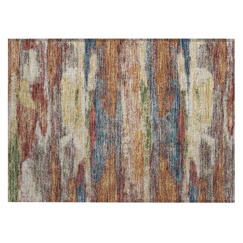 Abstract Multicolor Synthetic Flat Woven 10' x 14' Rug