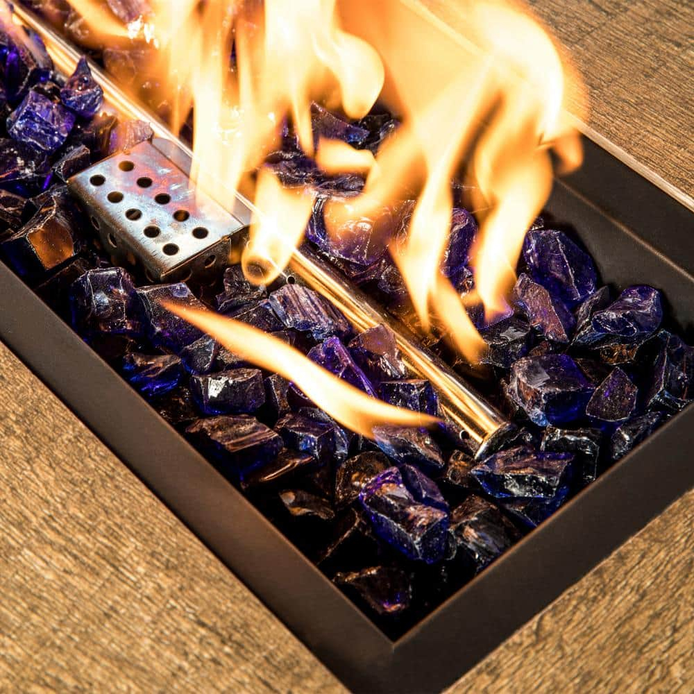 Teamson Home 1/2 Inch Reflective Fire Glass for Fire Pits 9 lb / 4 kg Bag, Blue