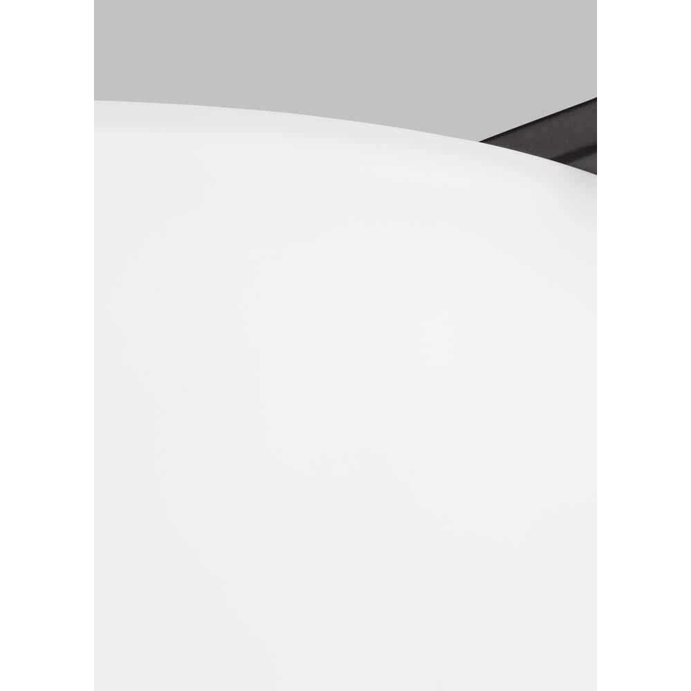 Midnight Black Steel Pendant Light with White Glass Shade