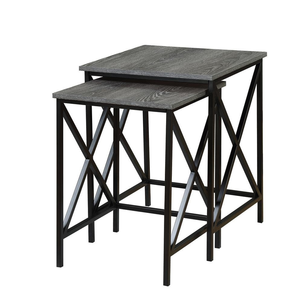 Convenience Concepts Tucson Nesting End Tables, Weathered Gray/Black