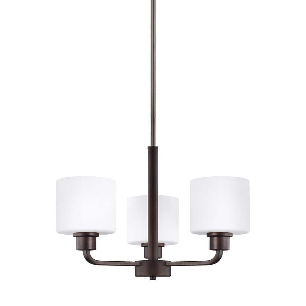 Canfield 3-Light Burnt Sienna Modern Minimalist Hanging Drum Chandelier