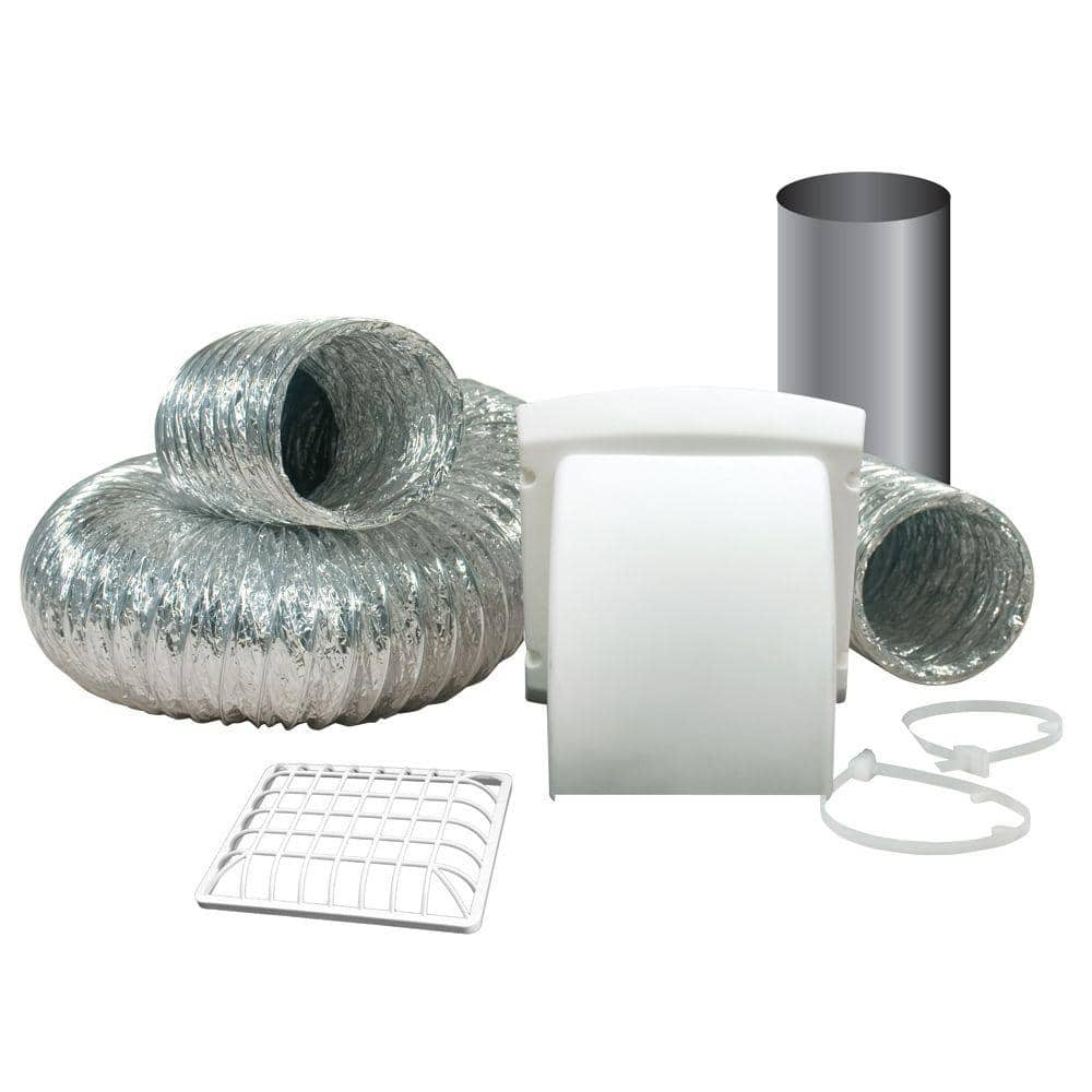 Wide Mouth Dryer Vent Kit with 4 in. X 8 Ft. Aluminum Dryer Duct