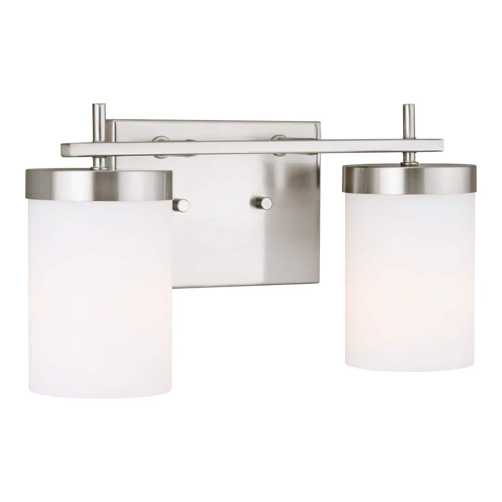 Sean Lavin Brushed Nickel Cylinder 2-Light Vanity Sconce