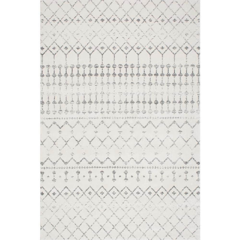 nuLOOM Moroccan Blythe Grey 3' x 5' Transitional Area Rug