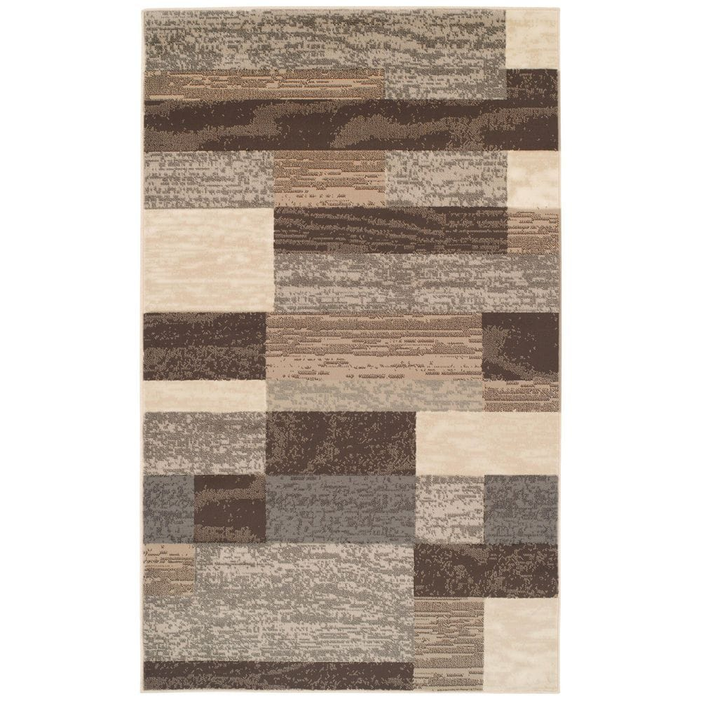 Slate Geometric Easy-Care Synthetic 5'x8' Area Rug