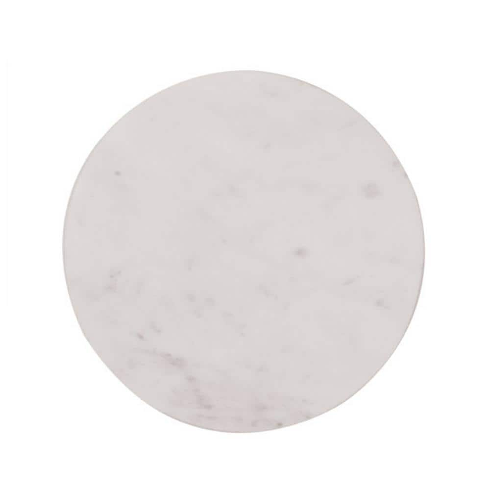 Creative Co-Op Round Marble Charcuterie or Cutting Board, White