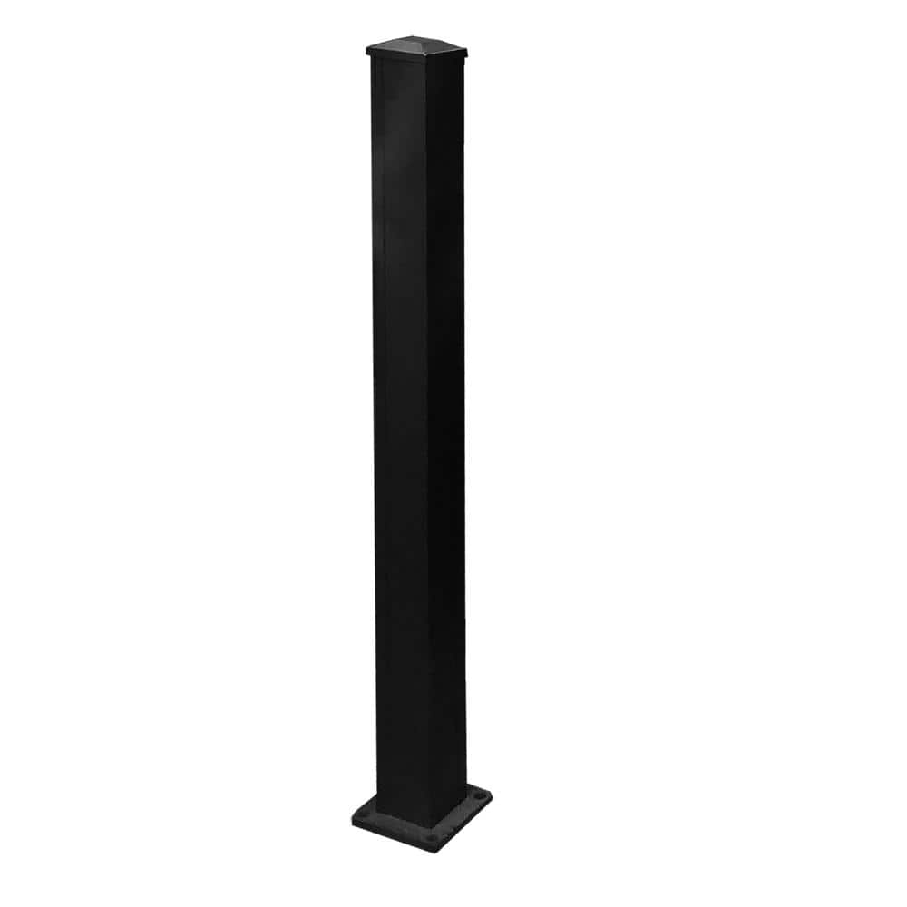 Weatherables Aluminum Railing Post Kit – Aluminum Post Kit for Arlington, Georgetown, and Cornell Railing Kits, Made with Durable Black Textured Powder-Coat Finish (3 in. x 3 in. x 54 in.)