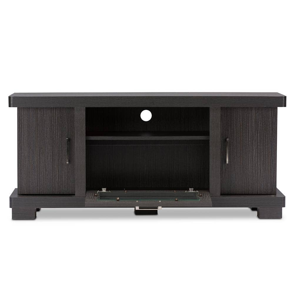 Viveka 2 Door TV Stand for TVs up to 46&#34; Dark Brown - Baxton Studio