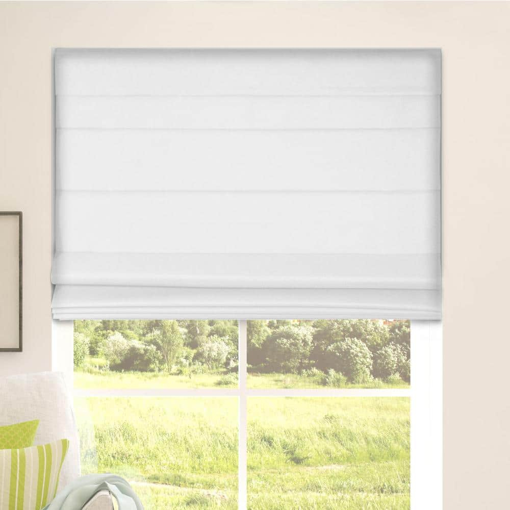 White Cordless Fabric Roman Blackout Shade 40" x 60"