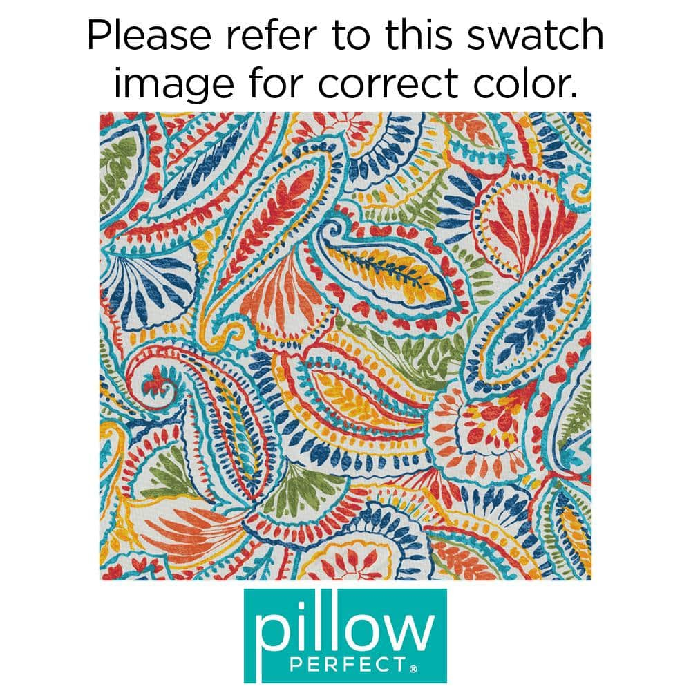 Vibrant Paisley Multi-Color Polyester Outdoor Chaise Lounge Cushion