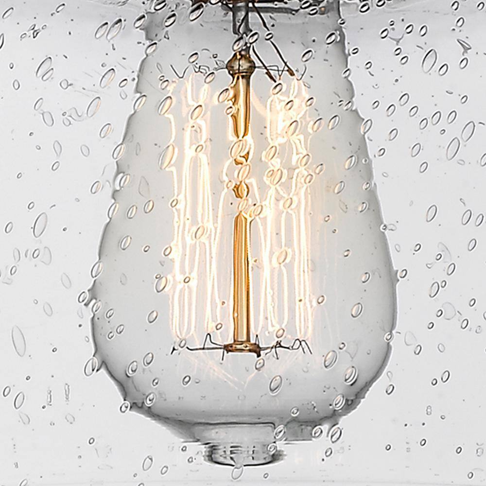 Satin Gold Mini Pendant Light with Seeded Glass Shade