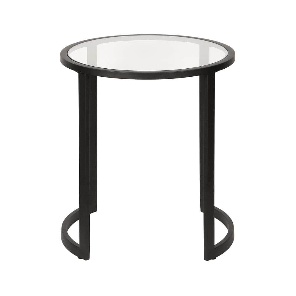 Evelyn&Zoe Mitera 20" Wide Round Side Table, Blackened Bronze