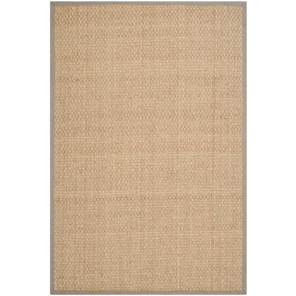 SAFAVIEH Natural Fiber Arbor Border Area Rug, Natural/Grey, 11' x 15'