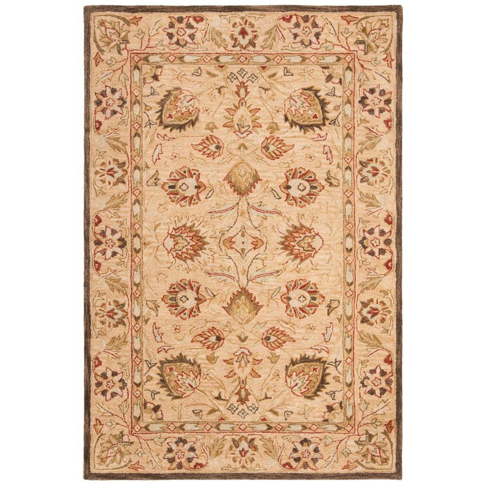 SAFAVIEH Anatolia Venice Floral Wool Area Rug, Beige/Beige, 5' x 8'