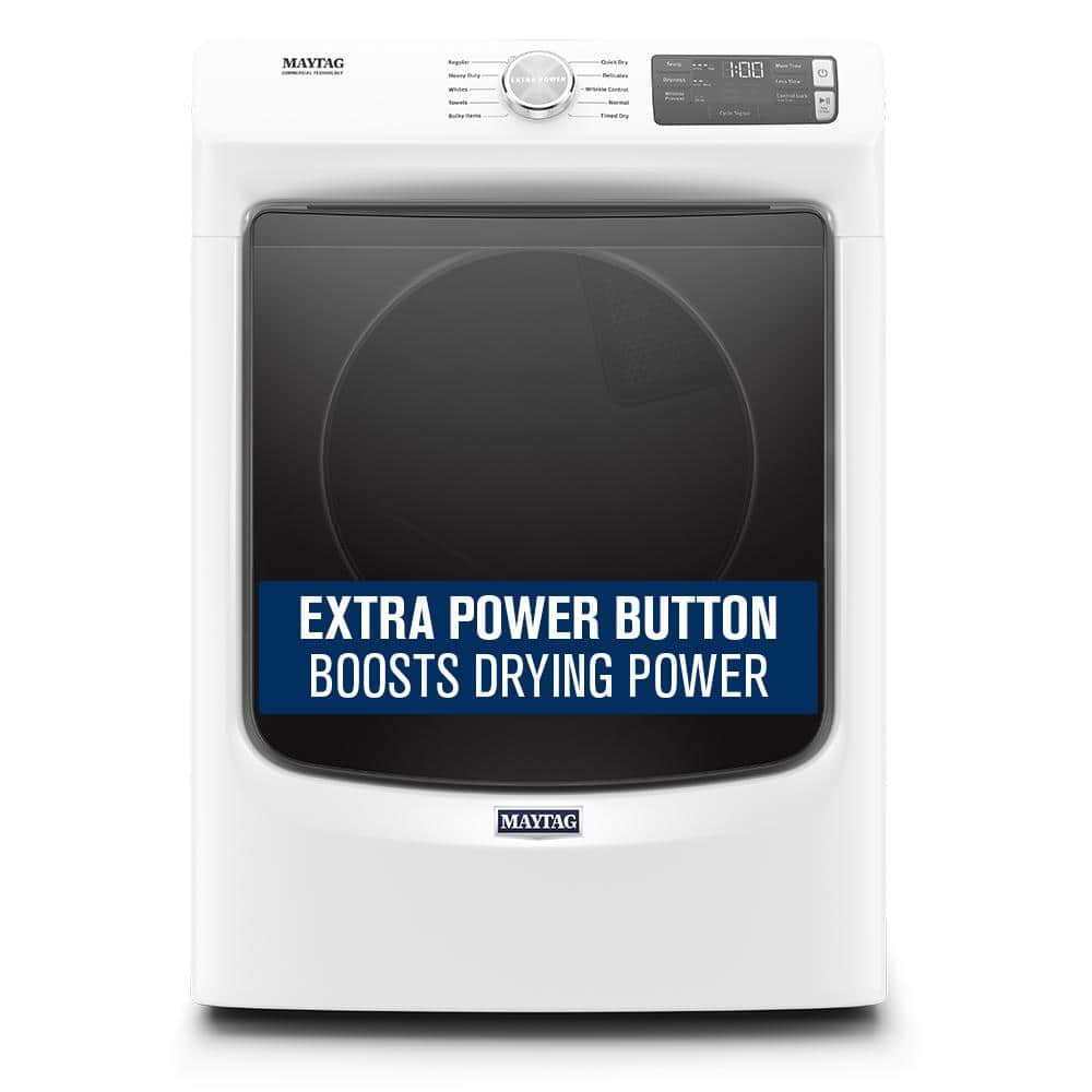 Maytag MED5630HW 7.3 Cu. Ft. White Front Load Electric Dryer with Extra Power and Quick Dry Cycle
