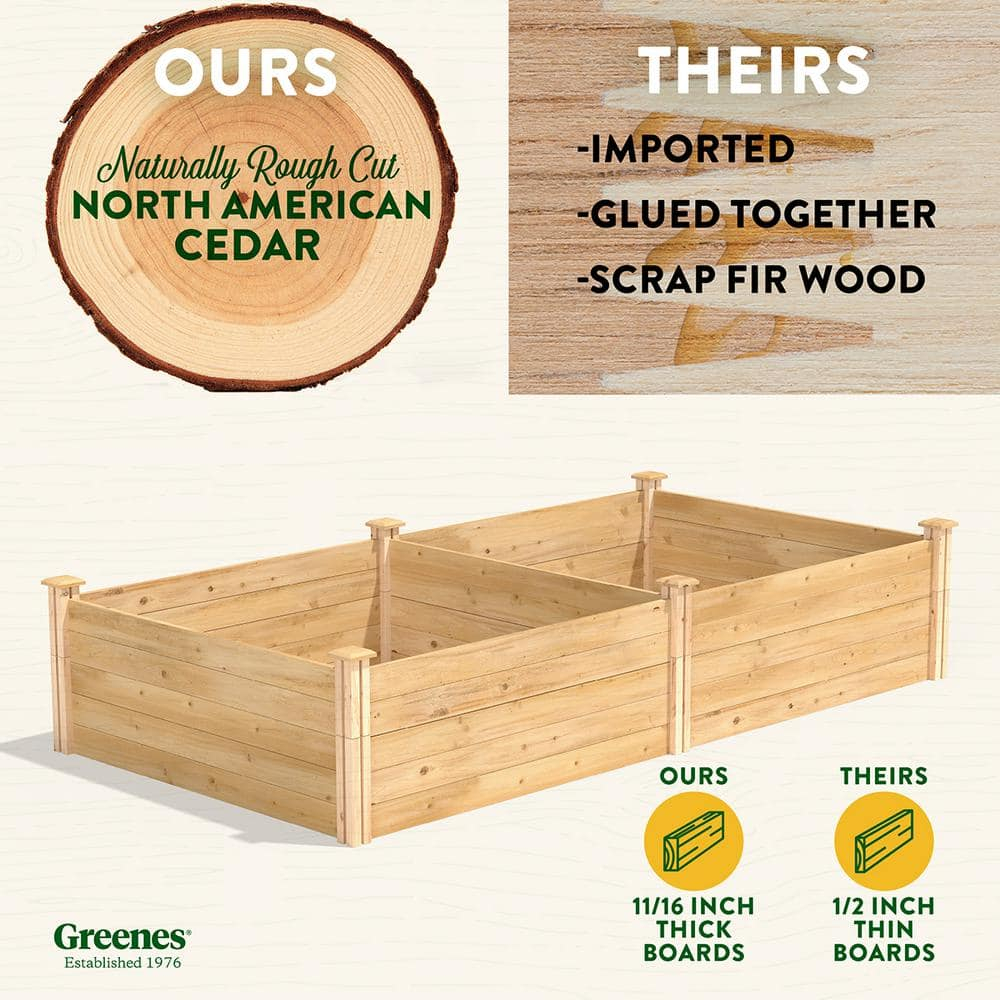 Greenes Fence 48" x 96" x 17.5" Cedar Raised Garden Bed