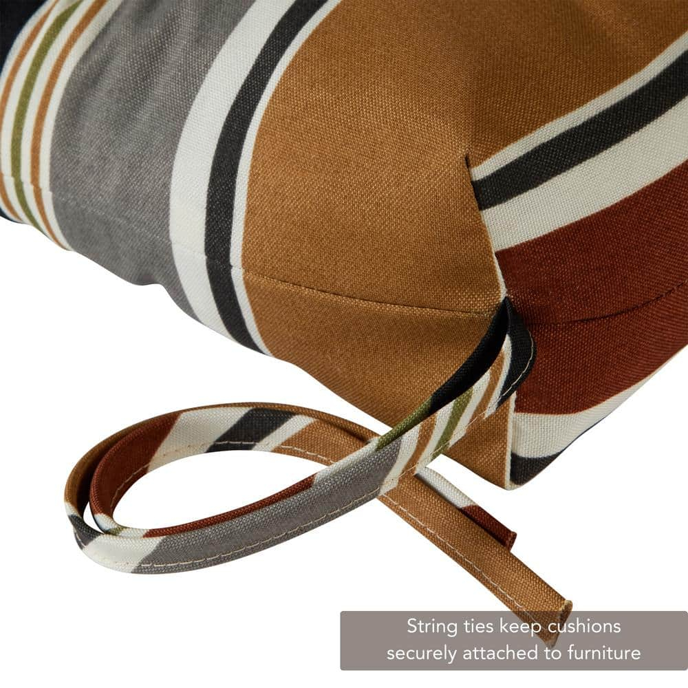 Greendale Home Fashions Brick Stripe 51 x 18 in. Outdoor Reversible Tufted Bench Cushion