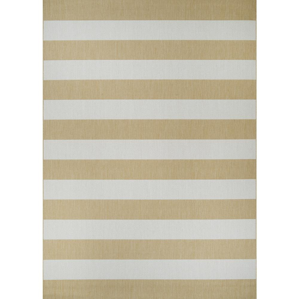 Couristan Afuera Yacht Club 2' x 3'7" Butterscotch and Ivory Stripe Outdoor Rectangle Rug