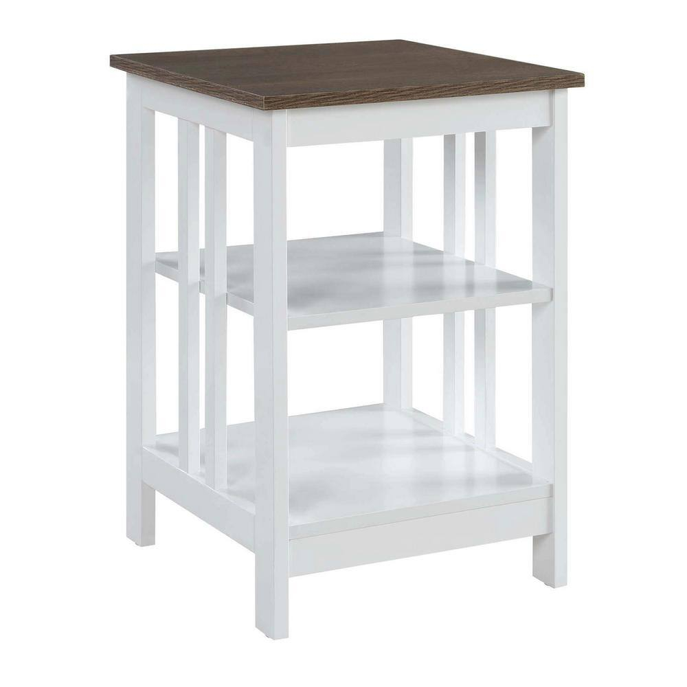Convenience Concepts Mission End Table, Driftwood/White