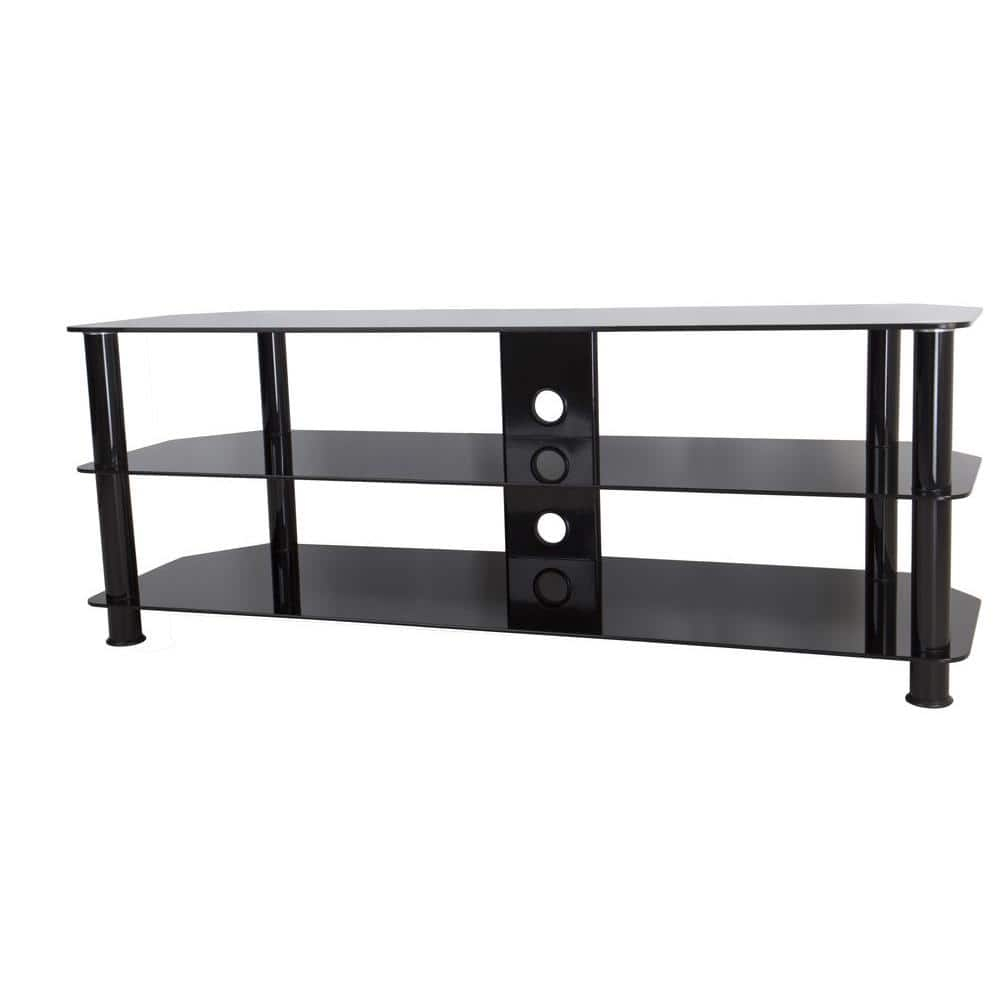 AVF Transitional Steel and Glass TV Stand for 39" to 60" TVs in Black